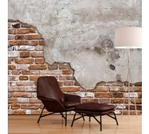 Fototapete Artgeist Futuristic Duet - Concrete Tile On Old Brick Background, 350 cm x 245 cm