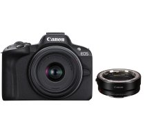 Sistēmas fotoaparāts Canon EOS R50 + RF-S 18-45mm f/4.5-6.3 IS STM + EF-EOS R Mount Adapter