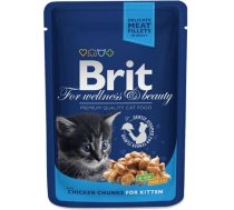 Mitrā kaķu barība Brit Premium Chicken Chunks Kitten, vistas gaļa, 0.1 kg