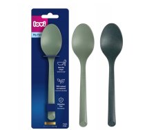 Tējkarote Lovi Soup Spoons Pistachio, 6+ mēn., dabiski bioloģiski materiāli, 2 gab., zaļa