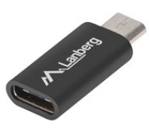 Adapteris Lanberg USB-C Female 2.0 To Micro USB Male USB-C female, Micro USB male, melna