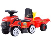 Stumjams rotaļu traktors ar piekabi, sarkana