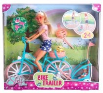 Lelle ar aksesuāriem Simba Steffi Love Bike Trailer, 29 cm