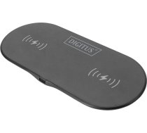 Bezvadu lādētājs Digitus DA-10082 2 in 1, Qi Wireless/USB-C female, melna, 15 W
