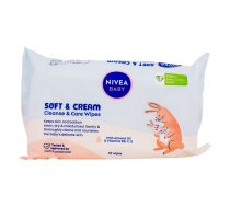 Mitrās salvetes Nivea Soft & Cream Cleanse & Care, 57 gab.