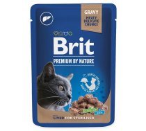 Mitrā kaķu barība Brit Premium By Nature Sterilised, aknas, 0.100 kg