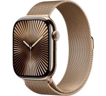 Viedais pulkstenis Apple Watch Series 10 GPS + Cellular 46mm Case Milanese Loop S/M, gold titanium