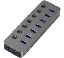 USB sadalītājs Extra Digital USB 3.0 - 7 x USB 3.0 USB 3.0, 7 x USB, pelēka