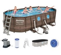 Baseins, karkasa Bestway Power Steel Swim Vista 56716, brūna, 13430 l