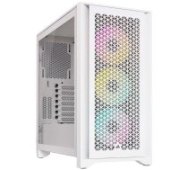 Datora korpuss Corsair iCUE 4000D RGB Airflow, caurspīdīga/balta