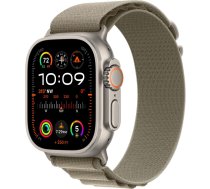 Viedais pulkstenis Apple Watch Ultra 2 GPS + Cellular, 49mm Titanium Olive Alpine Loop Medium LV/EE, titāna