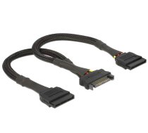 Kabelis Delock 2 x SATA 15-pin, SATA, 0.25 m, melna