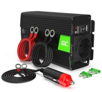 Sprieguma pārveidotājs Green Cell Car Power Inverter Converter 12V to 230V, melna, 230 V