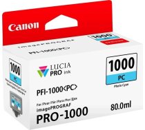 Tintes printera kasetne Canon PFI-1000PC, zilganzaļš (cyan), 80 ml