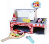 Komplekts lomu spēlei, picērija EcoToys Wooden Pizza Set MSP2042, daudzkrāsaina