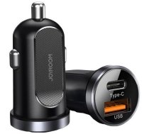 Auto telefona lādētājs Joyroom C-A08, USB/USB-C, melna, 30 W