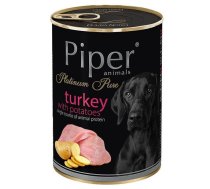 Mitrā barība (konservi) suņiem Dolina Noteci & Piper Piper Animals Piper Platinum Pure Adult, tītara gaļa, 0.4 kg