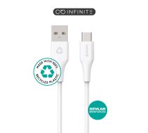 Kabelis Estuff Infinite ES605270 USB Type-C, USB, 1 m, balta