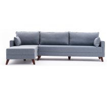 Stūra dīvāns Hanah Home Bella, zila, kreisais, 165 x 275 cm x 85 cm