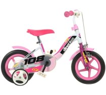 Bērnu velosipēds Dino Bikes Sport 108, balta/rozā, 7", 10"