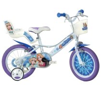 Bērnu velosipēds Dino Bikes Snow Queen 144R-SQ, zila/balta/violeta, 14"