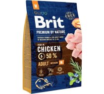 Sausā suņu barība Brit Premium By Nature Adult Medium, 3 kg