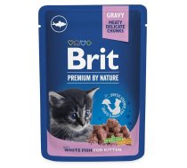 Mitrā kaķu barība Brit Premium By Nature Kitten White Fish, zivs, 0,100 kg