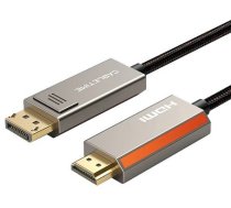 Kabelis Extra Digital 8K@60Hz DisplayPort 1.4 Vīrietis, HDMI 2.1 Vīrietis, 3 m, melna/pelēka