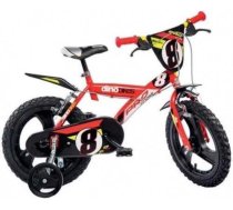 Bērnu velosipēds Dino Bikes Pro Cross 143GLN-06, balta/melna/sarkana, 14"