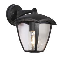 Āra sienas lampa CristalRecord Durham II, E27, IP44, melna, 17 cm x 23.5 cm