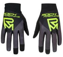 Velo cimdi universāls Rock Machine Race Gloves FF, melna/zaļa/pelēka, XL