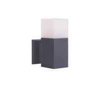 Āra sienas lampa Su-Ma Cube Max, 20W, E27, IP44, tumši pelēka, 10 cm x 22 cm