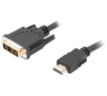 Vads Lanberg HDMI to DVI-D Single Link HDMI 19 pin male, DVI-D male, 1.8 m, melna