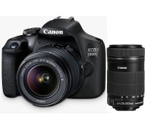 Spoguļkamera Canon EOS 2000D + EF-S 18-55mm III + EF-S 55-250mm IS STM