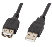 Vads Lanberg USB-A - USB-A USB 2.0 A male, USB 2.0 A female, 3 m, melna