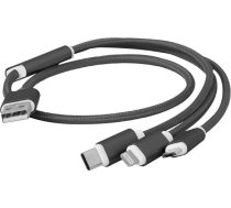 Vads Cablexpert USB 3-in-1 Charging Cable USB, Micro USB, 1 m, melna