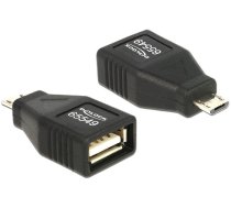 Adapteris Delock USB Micro-B male, USB 2.0 A female, 0 m, melna