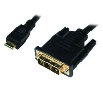 Vads Logilink Mini HDMI / DVI-D Mini HDMI male, DVI-D male, 2 m, melna