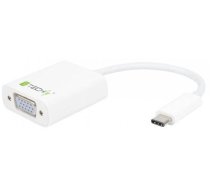 Adapteris Techly USB 3.1 C, VGA female, 15 m, balta