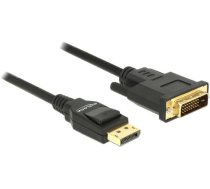 Vads Delock Displayport 1.2 male, DVI 24+1 male, 3 m, melna