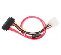 Vads Gembird Molex - SATA SATA 22pin Female / SATA 7pin Female, 4 pin Molex male, 0.35 m, melna