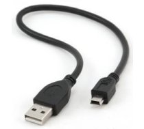 Vads Gembird CCPUSB2AM5P1 USB 2.0 A male, Mini USB, 0.3 m, melna