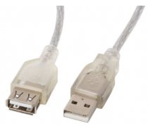 Vads Lanberg USB-A - USB-A USB 2.0 A male, USB 2.0 A female, 1.8 m, melna