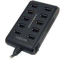 USB centrmezgls Logilink 10-Port USB 2.0 Hub With Switch