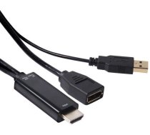 Adapteris Club 3D HDMI 1.4 male, Displayport, 0.18 m, melna