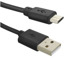 Vads Qoltec USB 2.0 A male, Micro USB B male, 0.5 m, melna