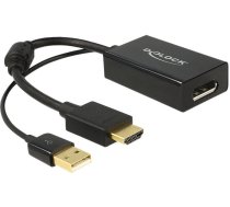 Adapteris Delock HDMI-A male to DisplayPort 1.2 Female HDMI male, Display port female, 24 m, melna