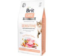 Sausā kaķu barība Brit Care Grain-Free Sensitive, tītara gaļa/lasis, 7 kg