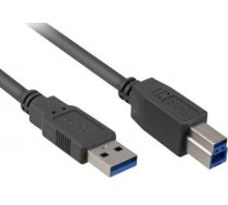 Vads Sharkoon USB A To USB B Cable USB 3.0 A male, USB 3.0 B male, 1 m, melna