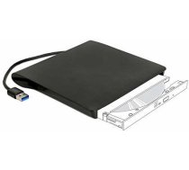 Piederumi Delock External Enclosure For 5.25″ Ultra Slim SATA Drives 9.5mm-USB Type-A male, melna
